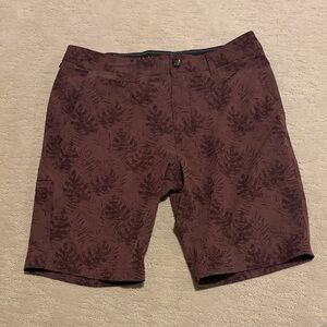 7 Diamonds Maroon Patterned Men's Shorts